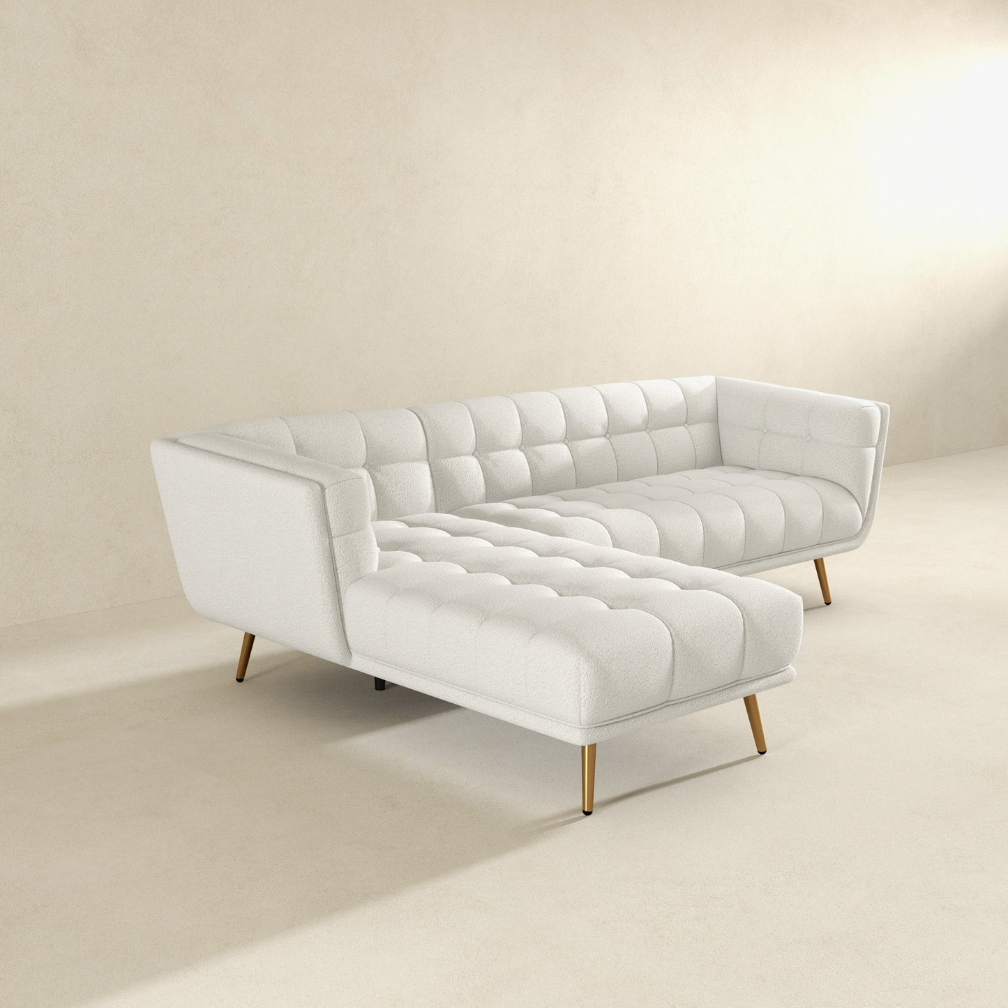 Addison Left-Facing Boucle Sectional Sofa