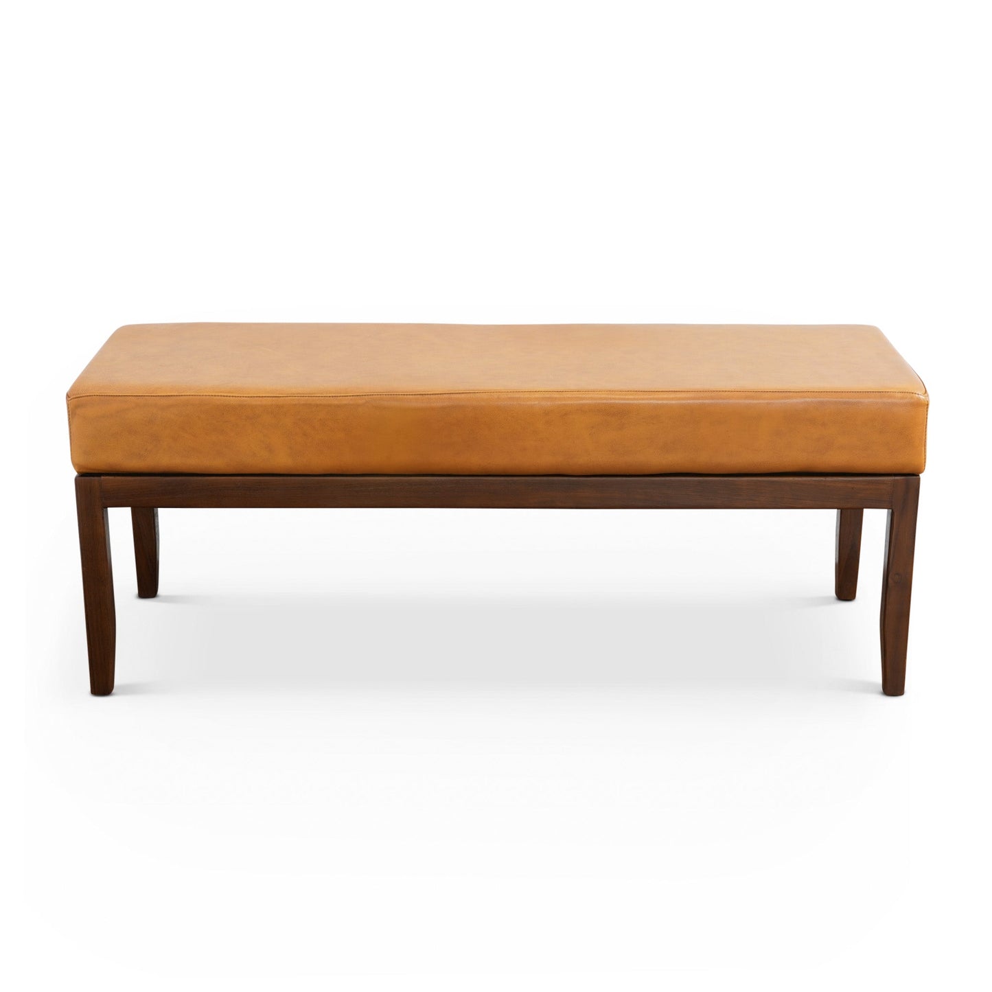 Daxton Tan Leather Bench