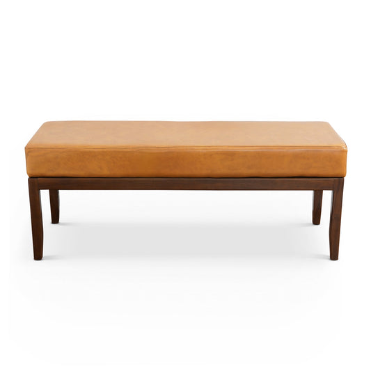 Daxton Tan Leather Bench