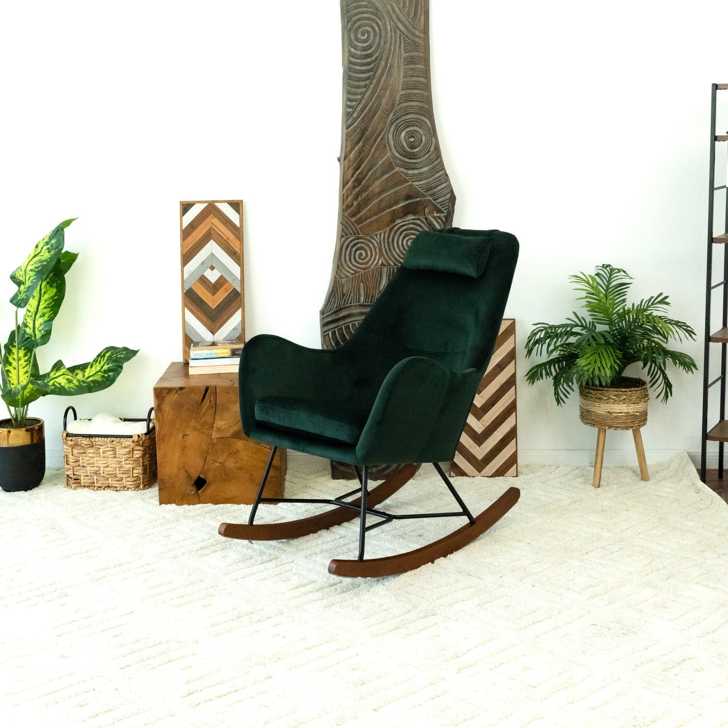 Eamon Velvet Rocking Chair