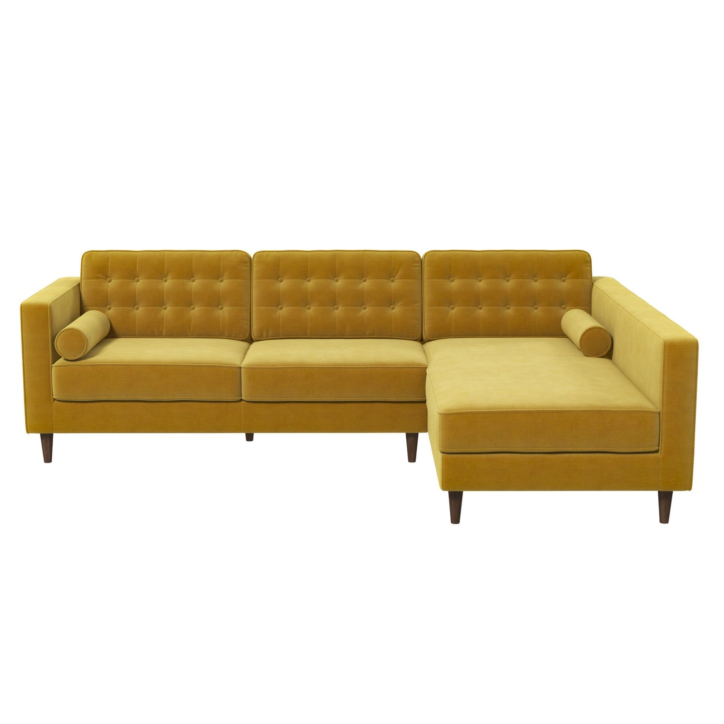 Ophelia Right-Facing Velvet Sectional Sofa