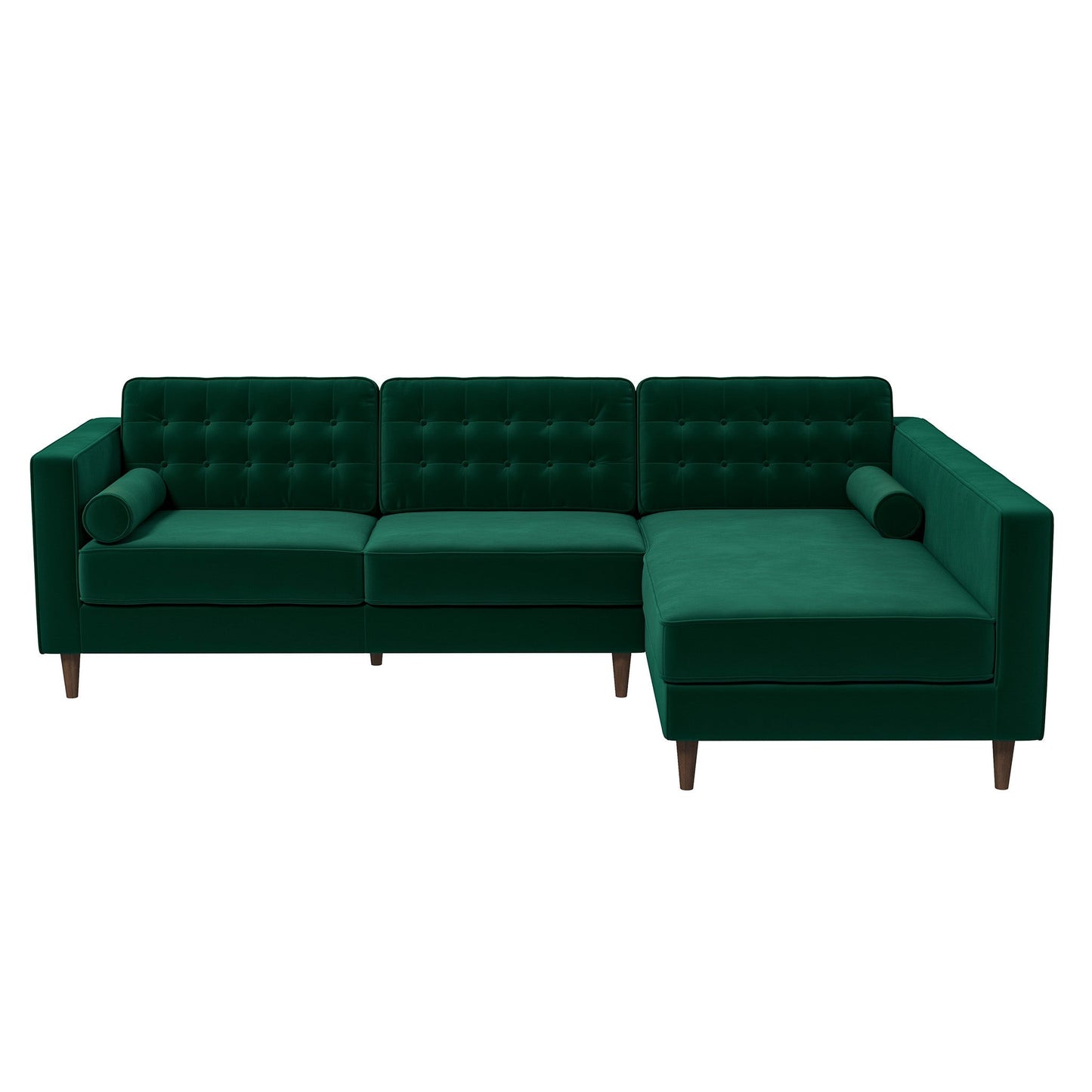 Ophelia Right-Facing Velvet Sectional Sofa