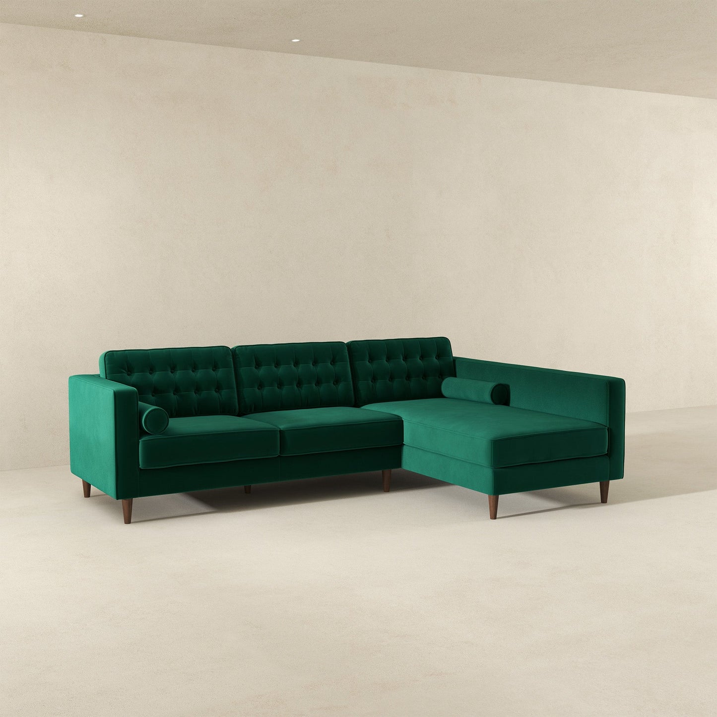 Ophelia Right-Facing Velvet Sectional Sofa