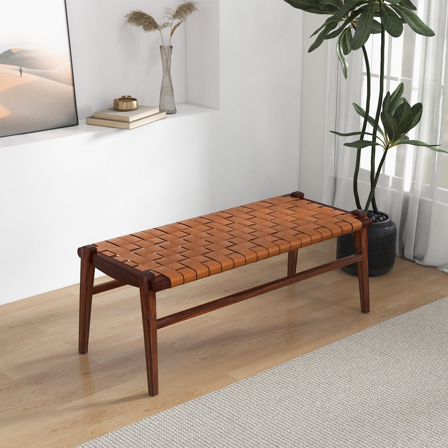 Zanaris Leather Bench