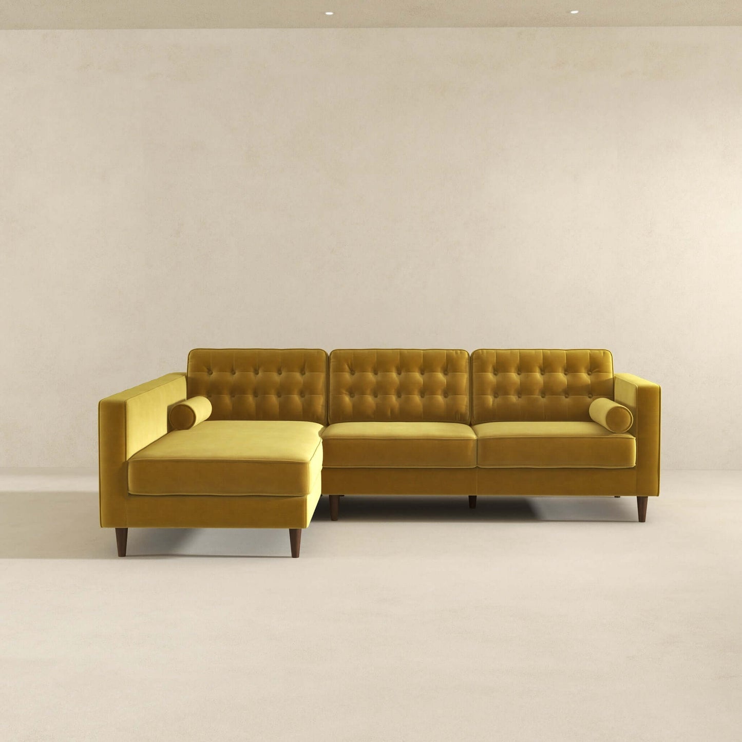 Ophelia Left-Facing Velvet Sectional Sofa
