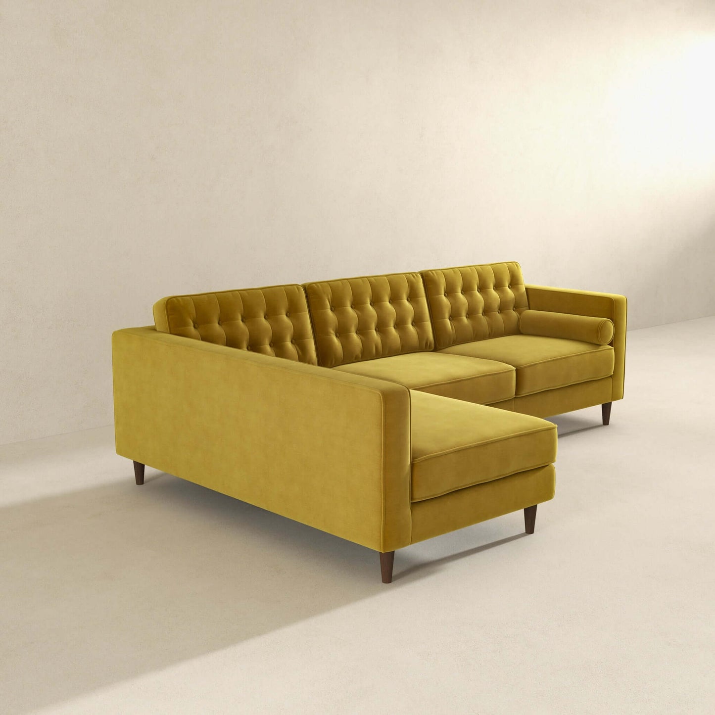 Ophelia Left-Facing Velvet Sectional Sofa