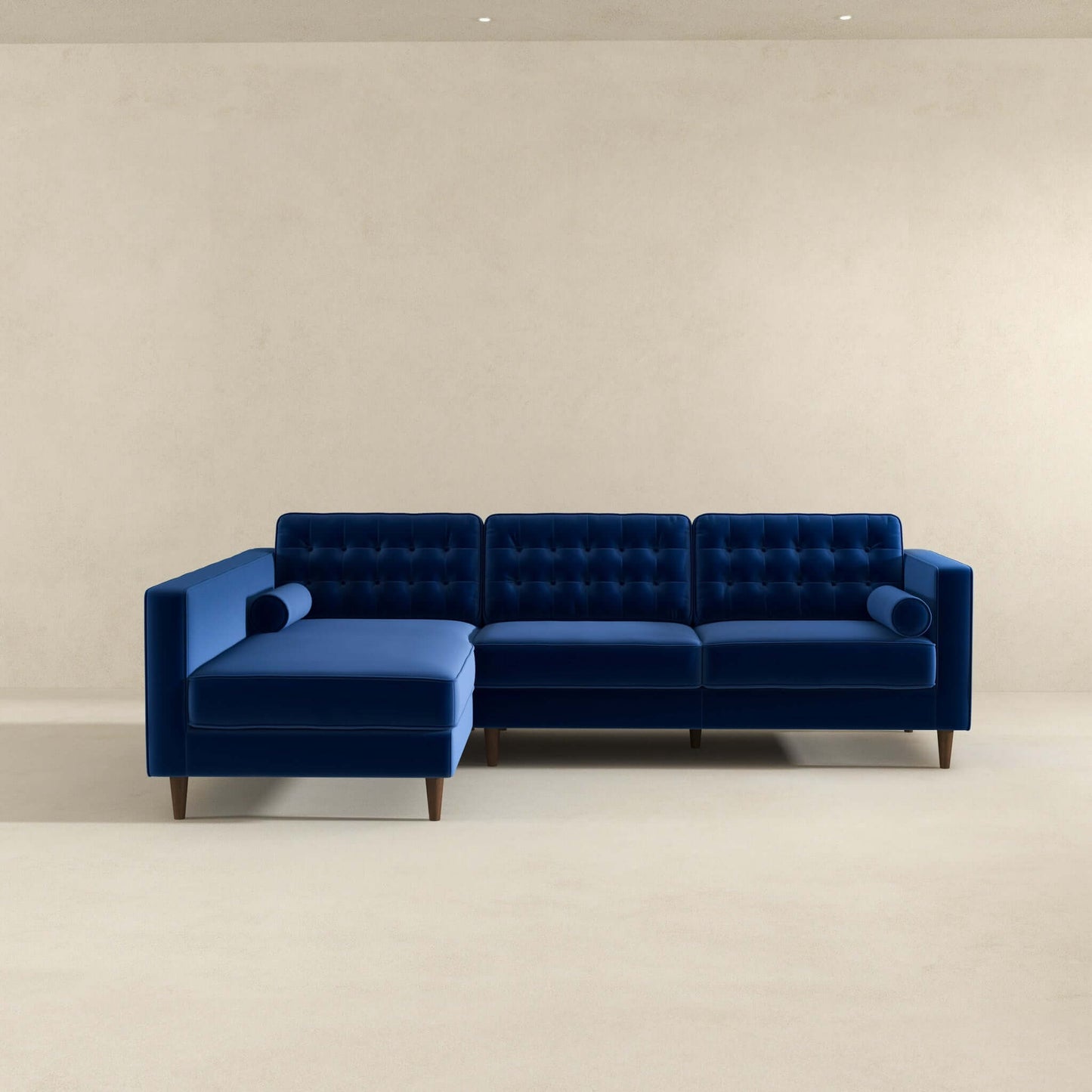 Ophelia Left-Facing Velvet Sectional Sofa