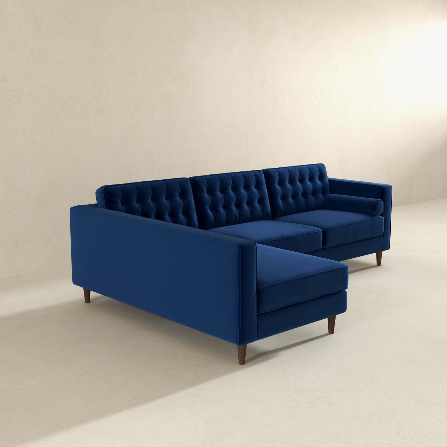 Ophelia Left-Facing Velvet Sectional Sofa
