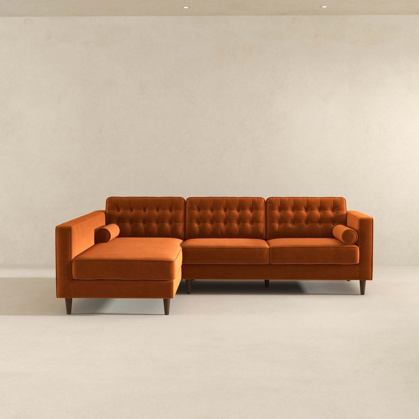 Ophelia Left-Facing Velvet Sectional Sofa