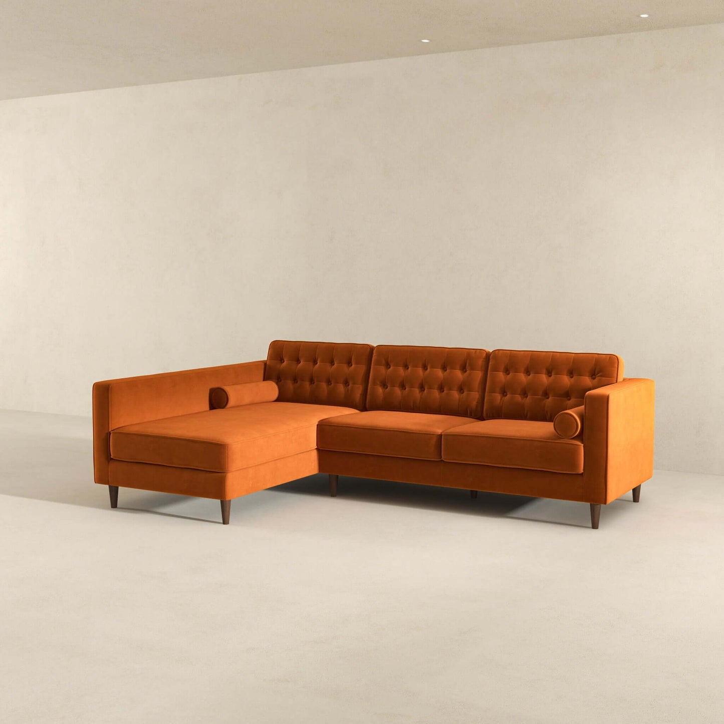 Ophelia Left-Facing Velvet Sectional Sofa