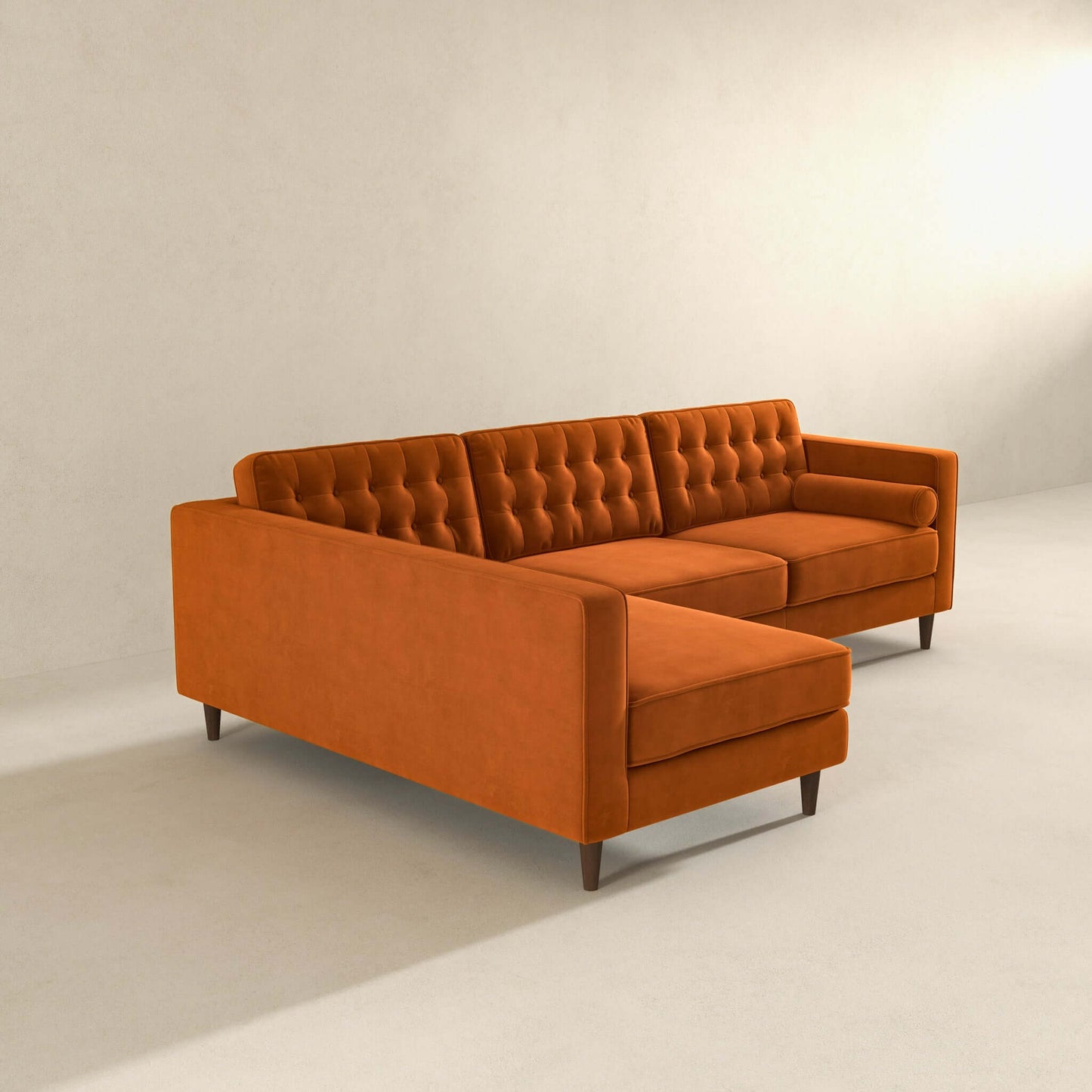 Ophelia Left-Facing Velvet Sectional Sofa