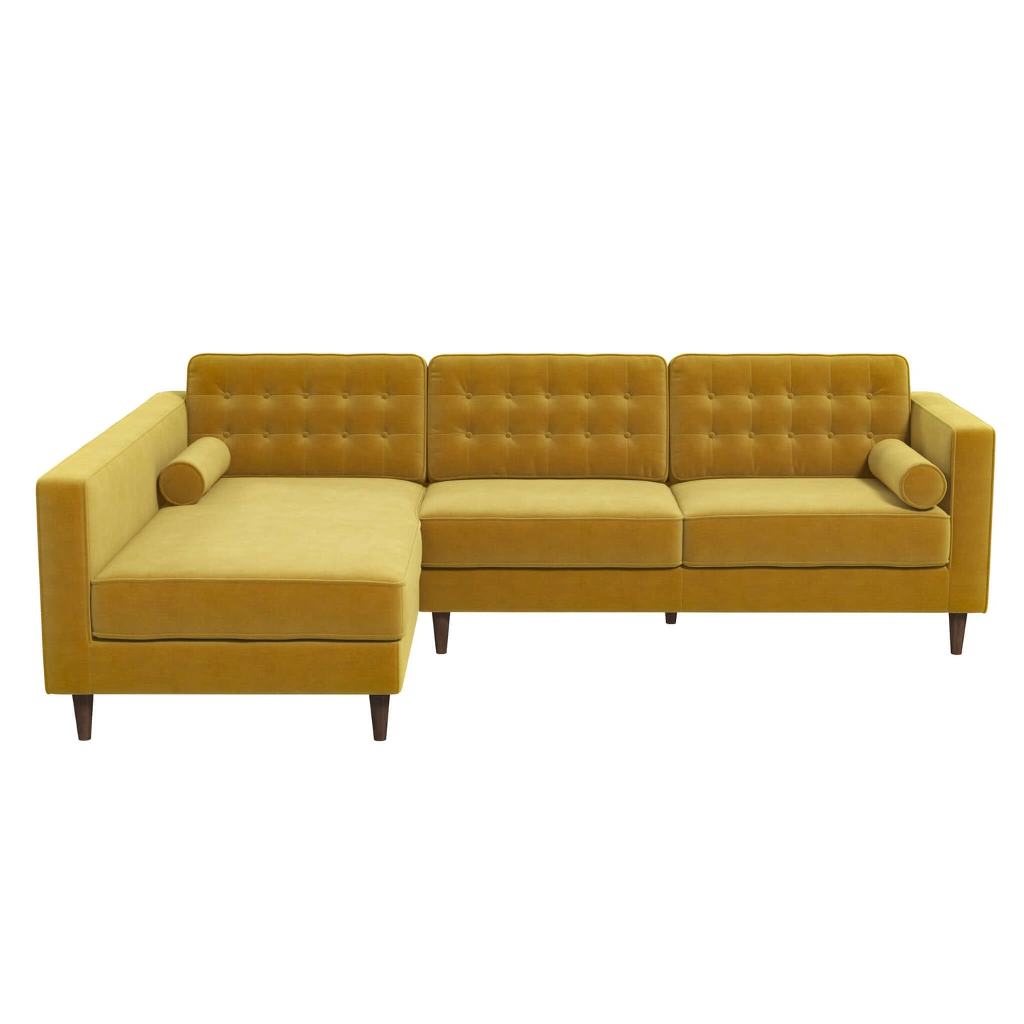 Ophelia Left-Facing Velvet Sectional Sofa