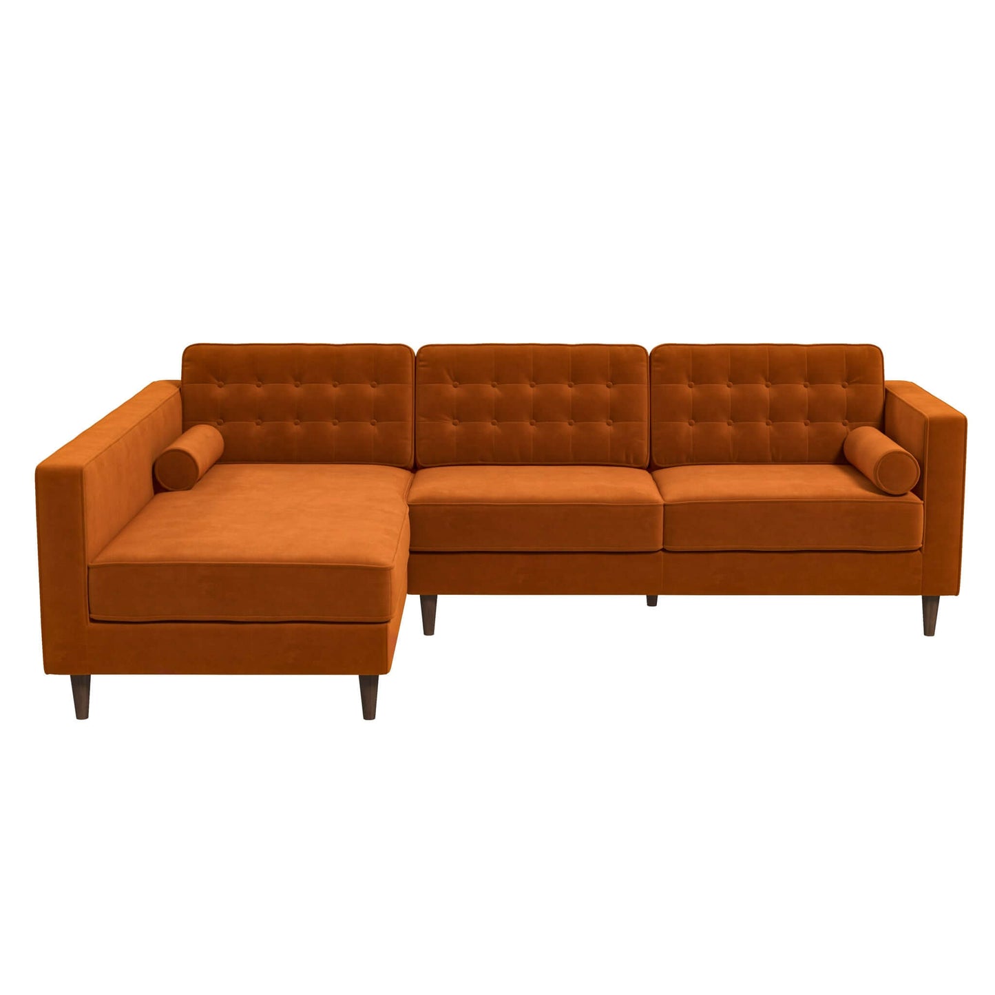 Ophelia Left-Facing Velvet Sectional Sofa