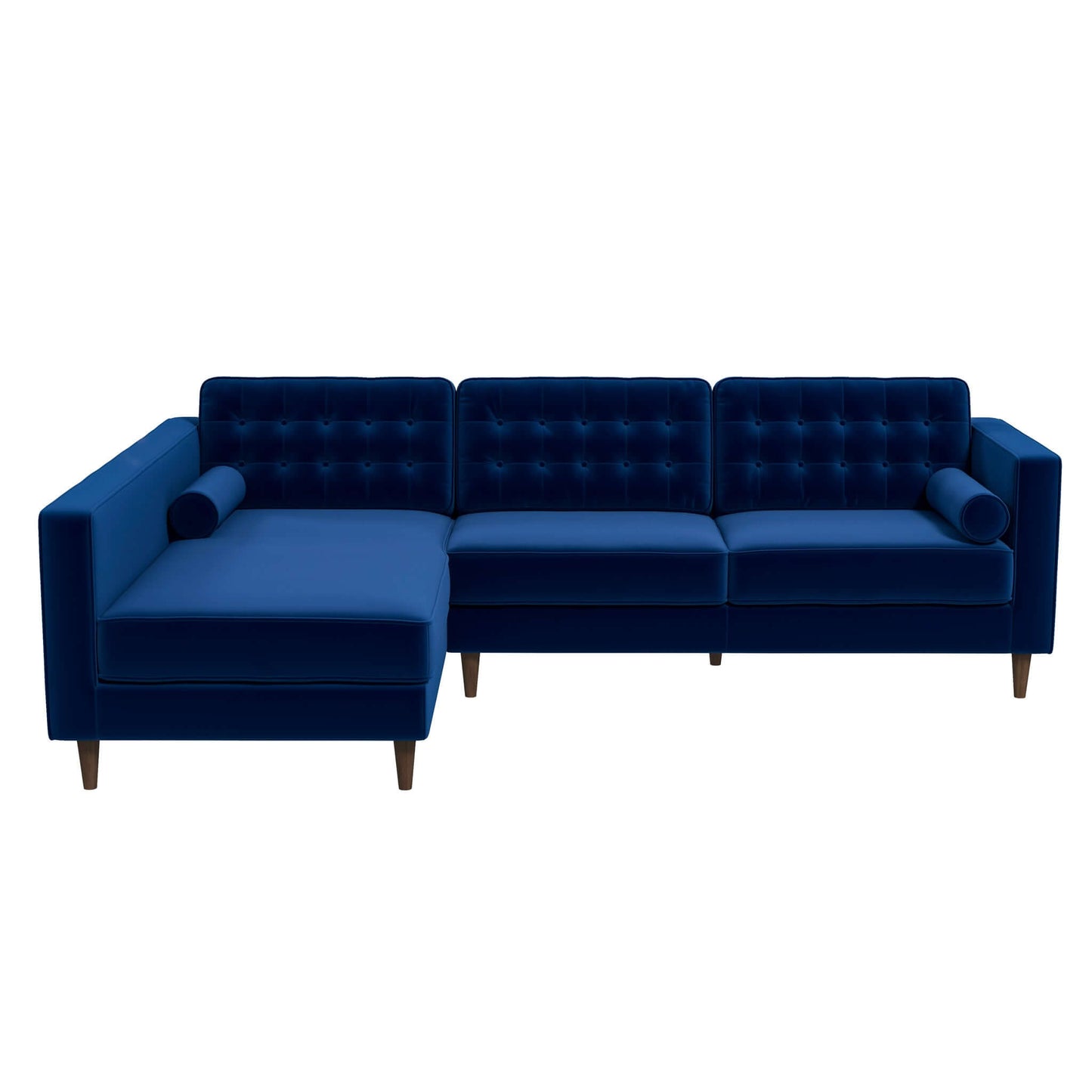 Ophelia Left-Facing Velvet Sectional Sofa