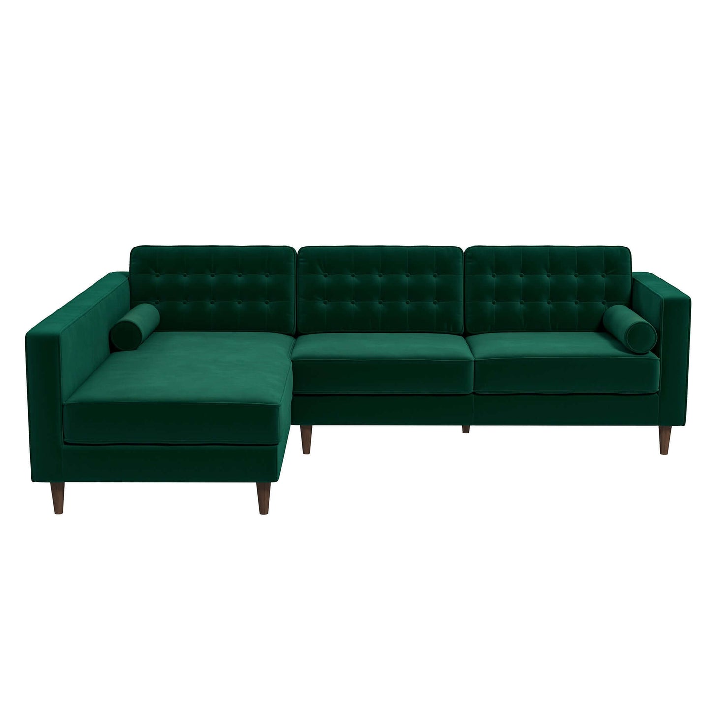 Ophelia Left-Facing Velvet Sectional Sofa