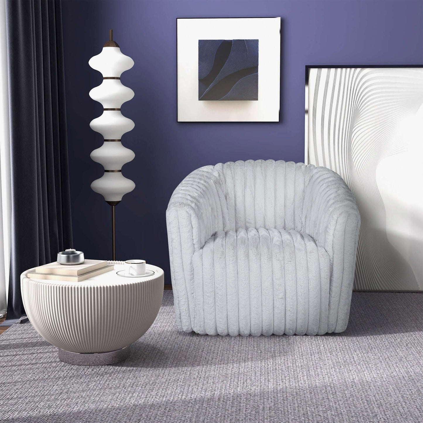 Faelan Velvet Swivel Chair