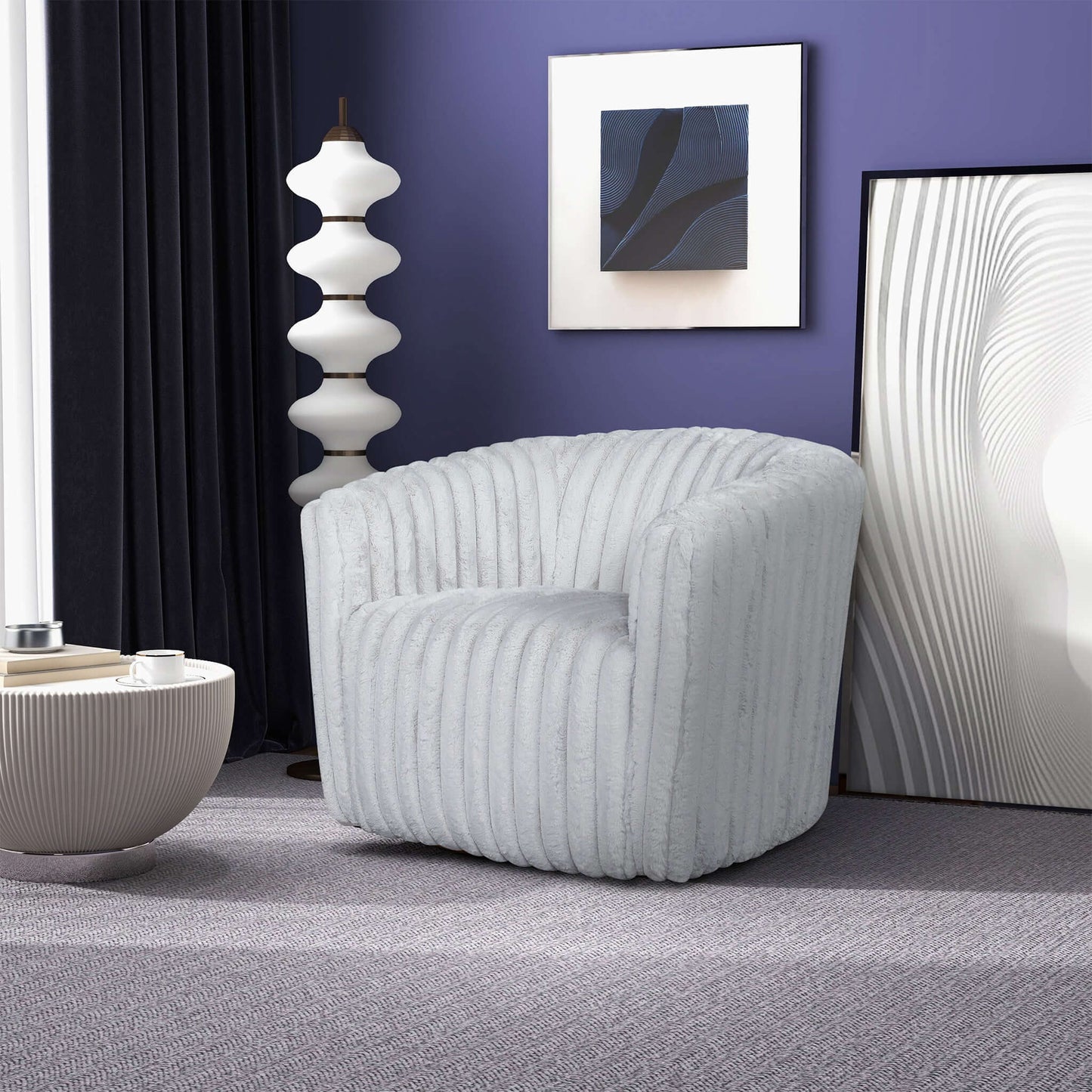 Faelan Velvet Swivel Chair