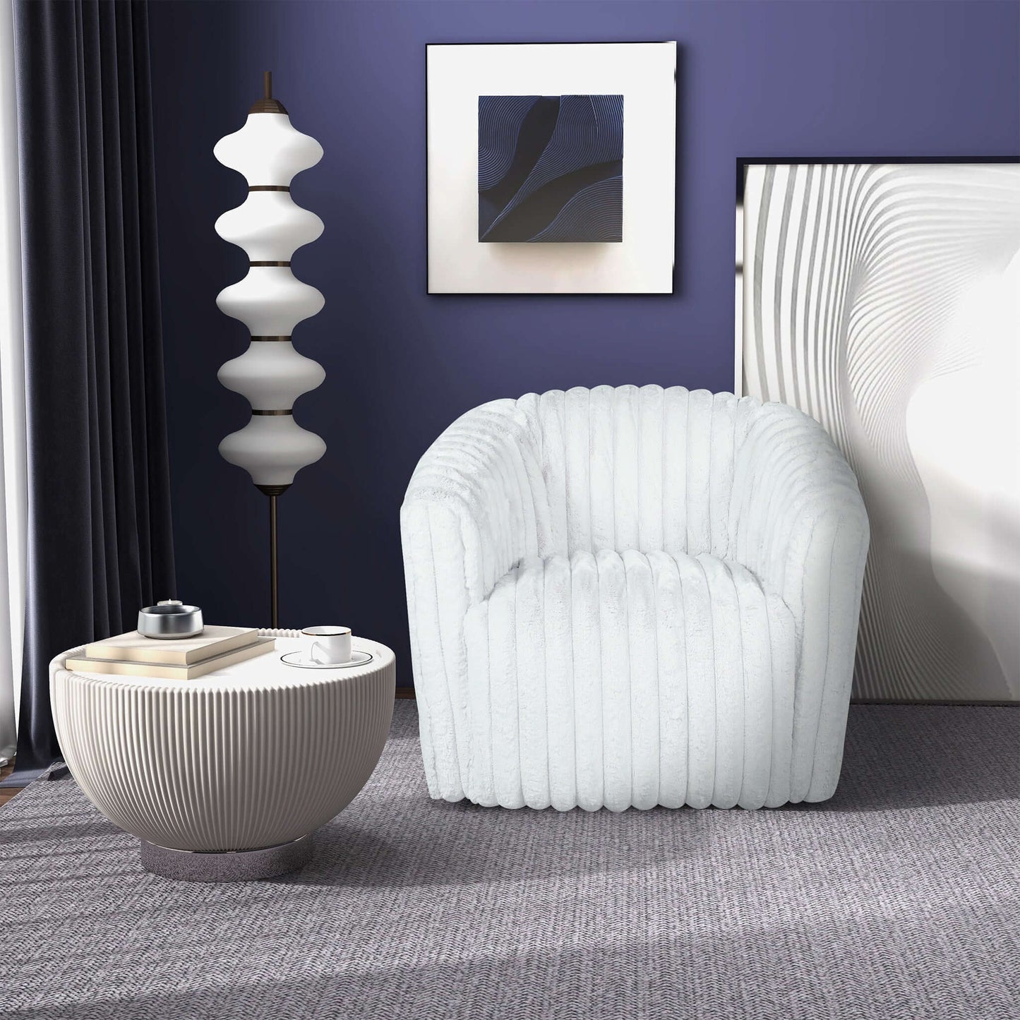 Faelan Velvet Swivel Chair