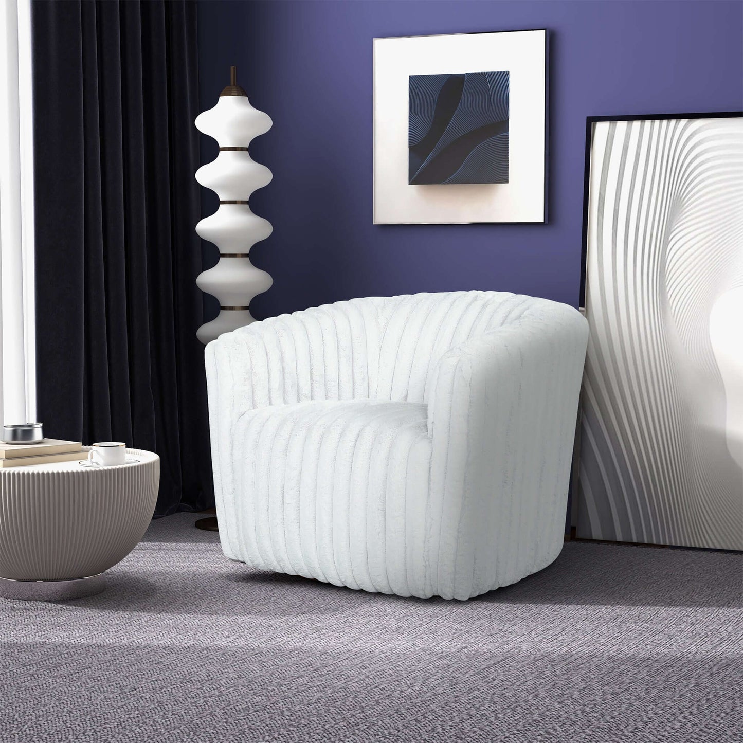 Faelan Velvet Swivel Chair