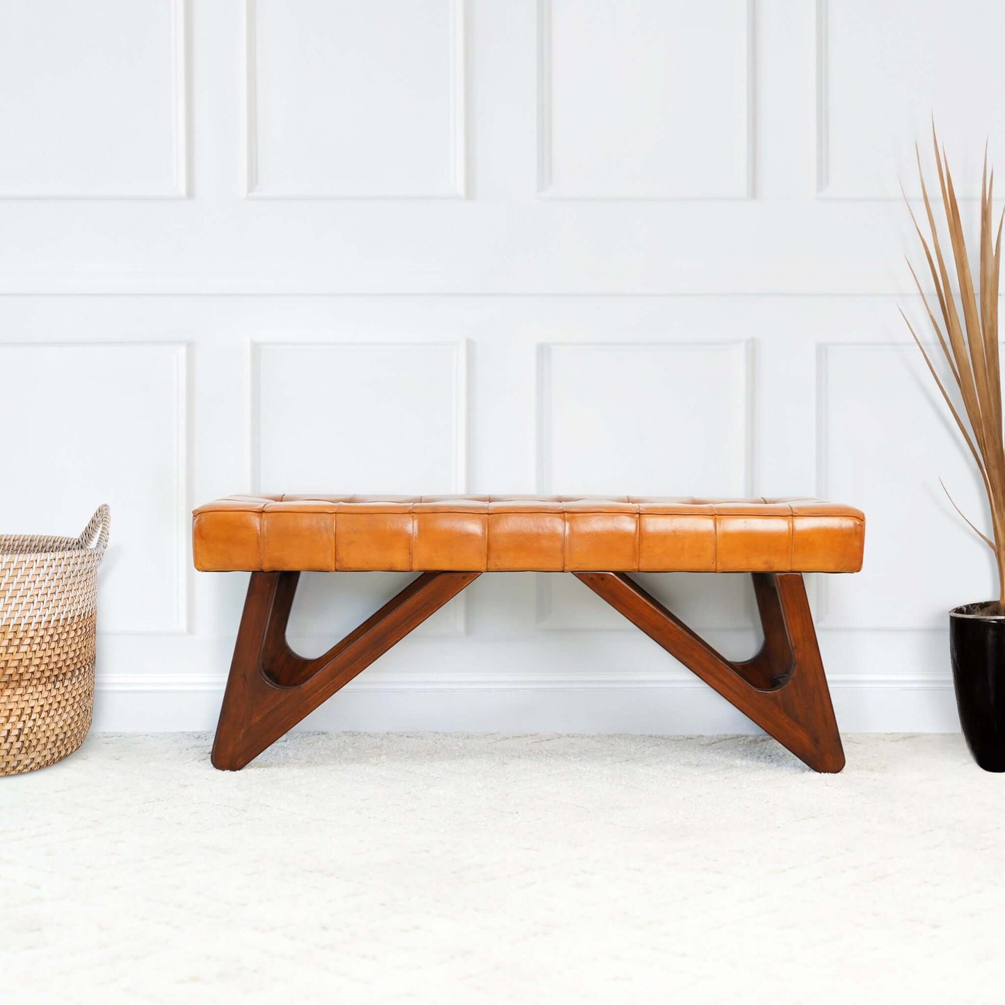 Halloway Leather Bench