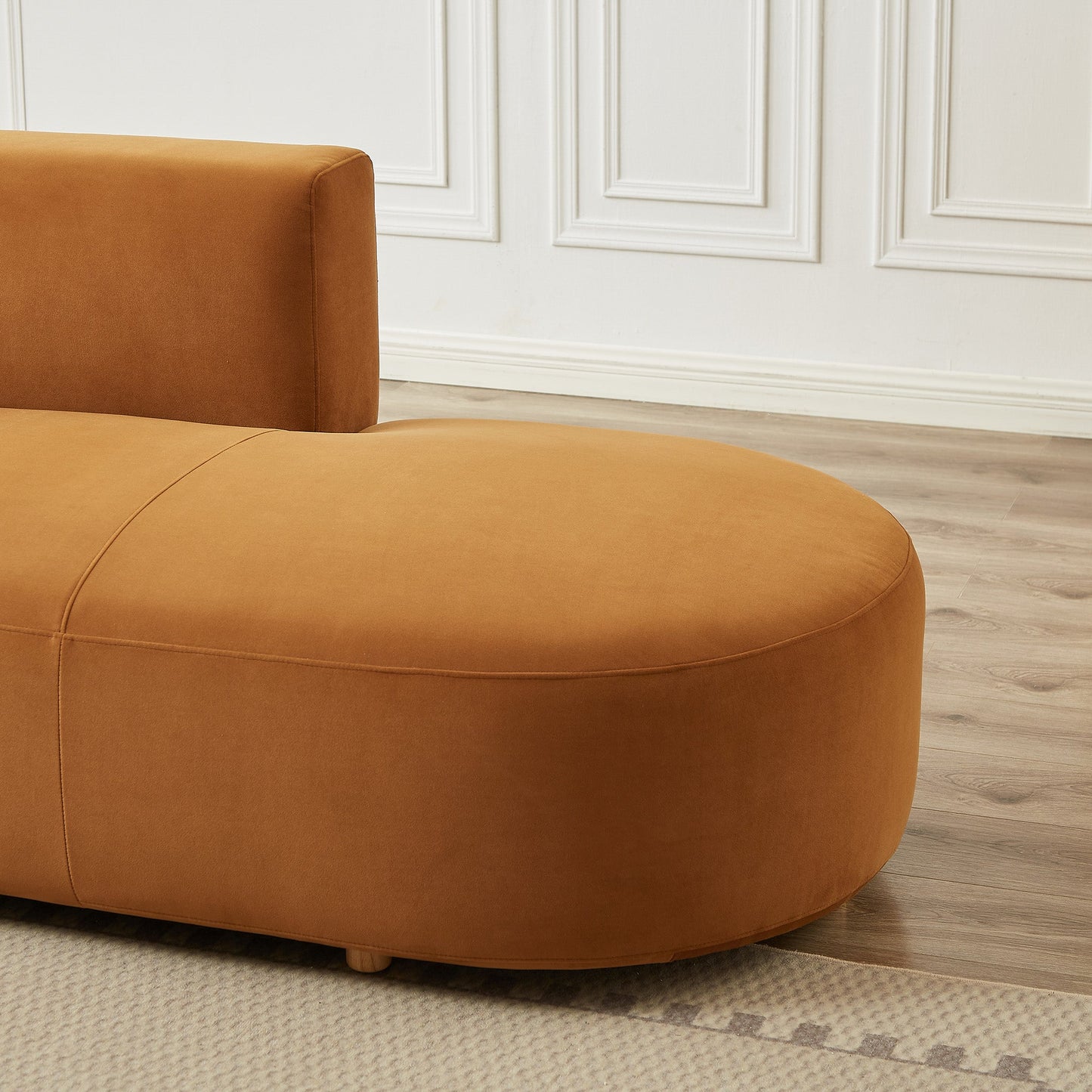 Fenleigh Left-Facing Velvet Sectional Sofa