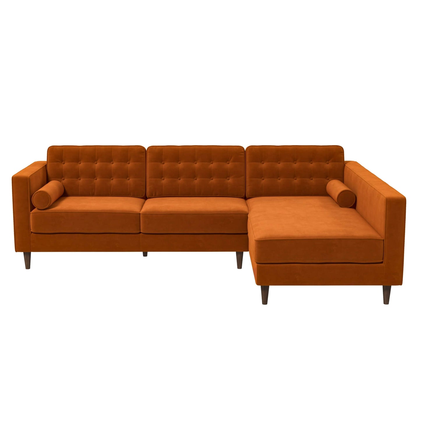 Ophelia Right-Facing Velvet Sectional Sofa