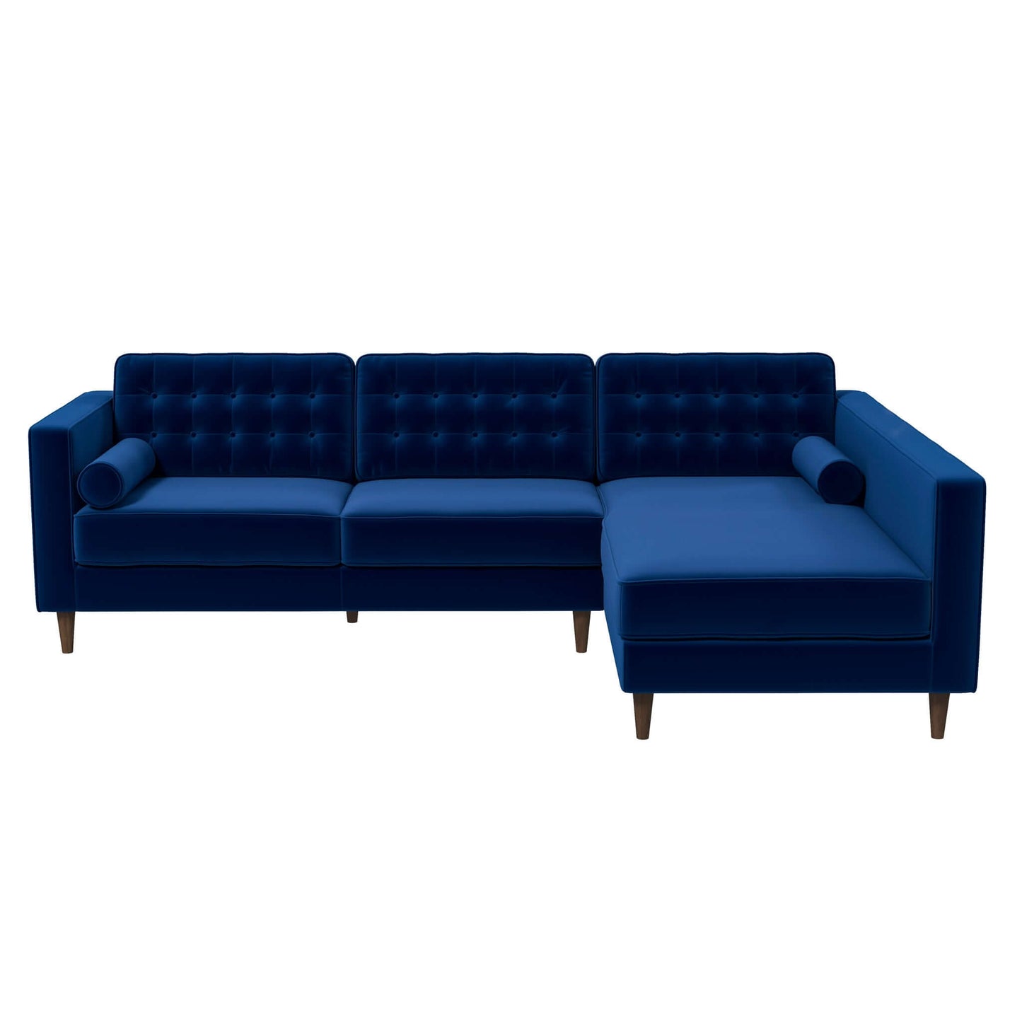 Ophelia Right-Facing Velvet Sectional Sofa