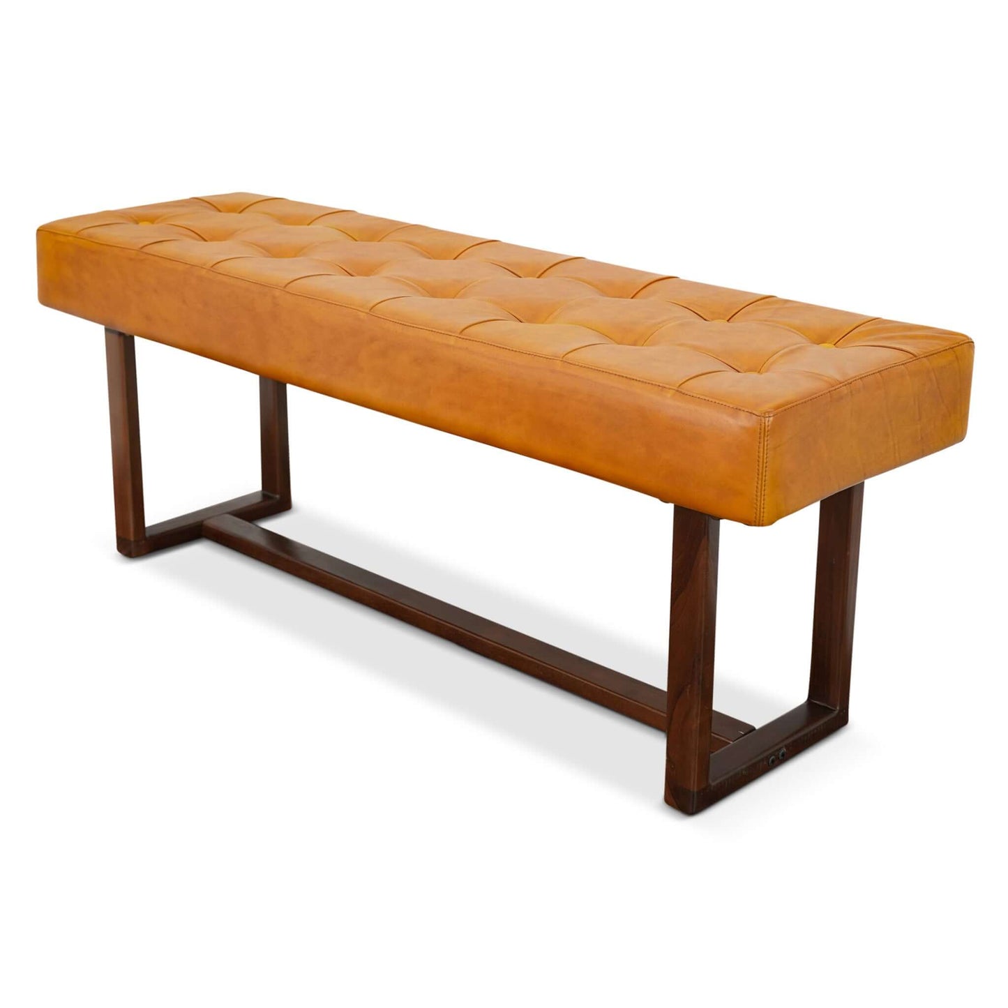 Olivienne Tan Leather Bench
