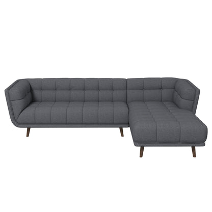 Addison Right Sectional Ash Grey Fabric Sofa