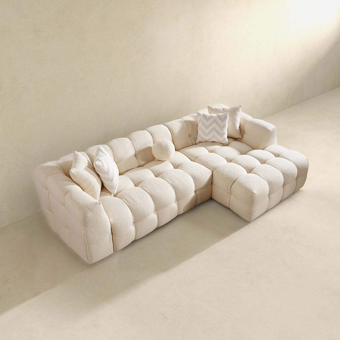 Prescott Boucle Right-Facing Sectional Sofa