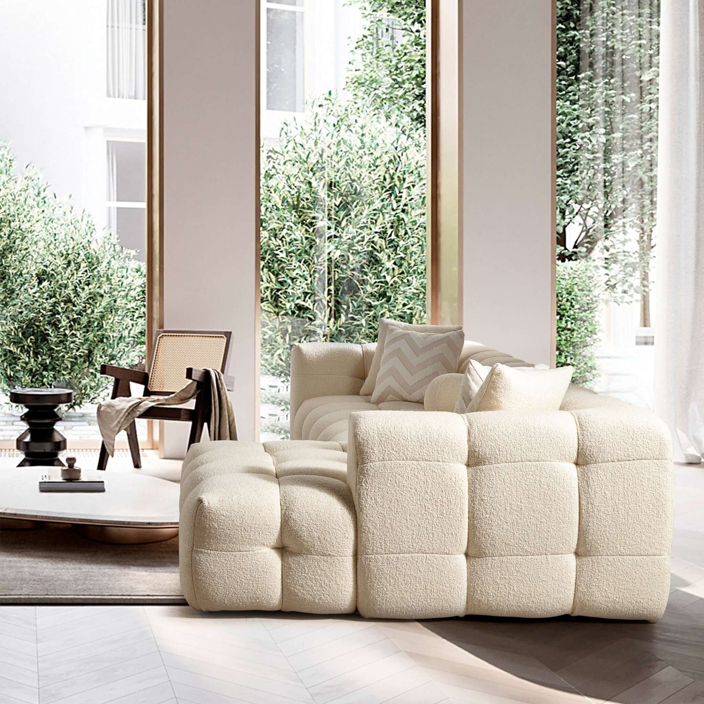 Prescott Boucle Right-Facing Sectional Sofa