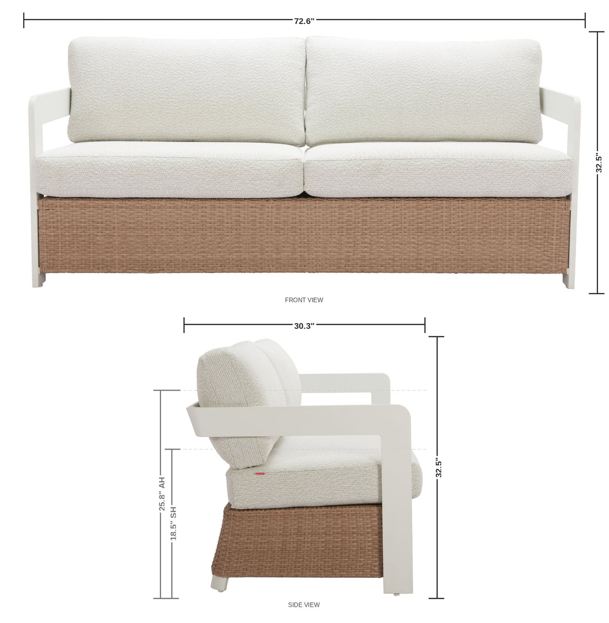 Aldwick Outdoor Sofa — dimensions