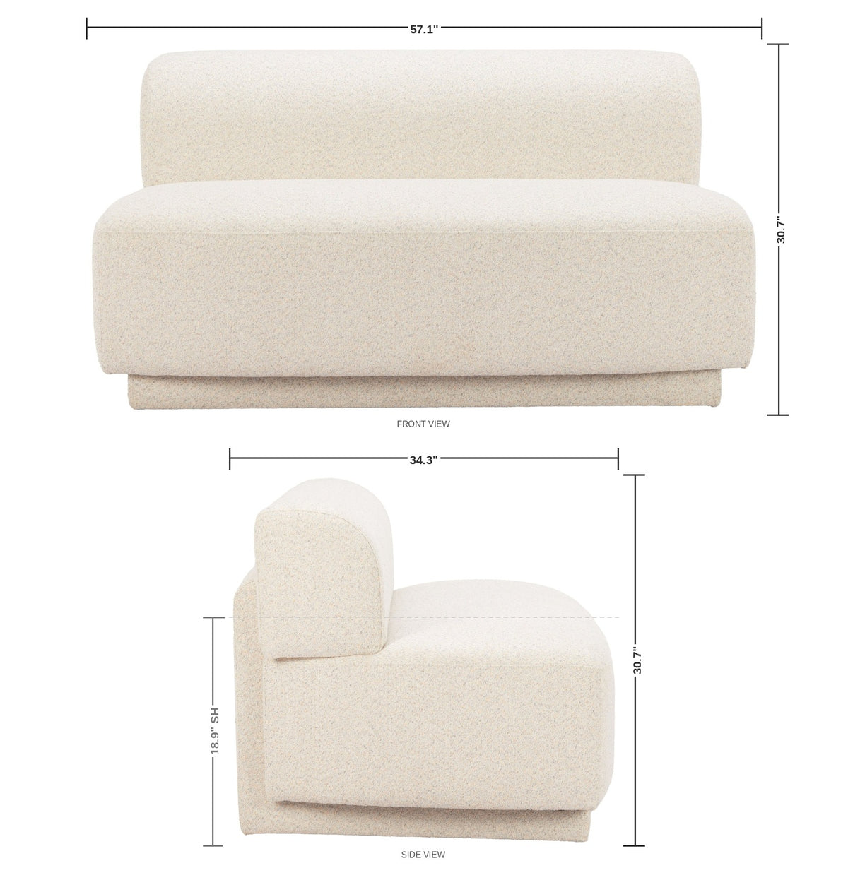 Brentley Loveseat — dimensions