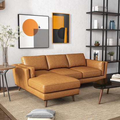 Chase Left-Facing Leather Sectional