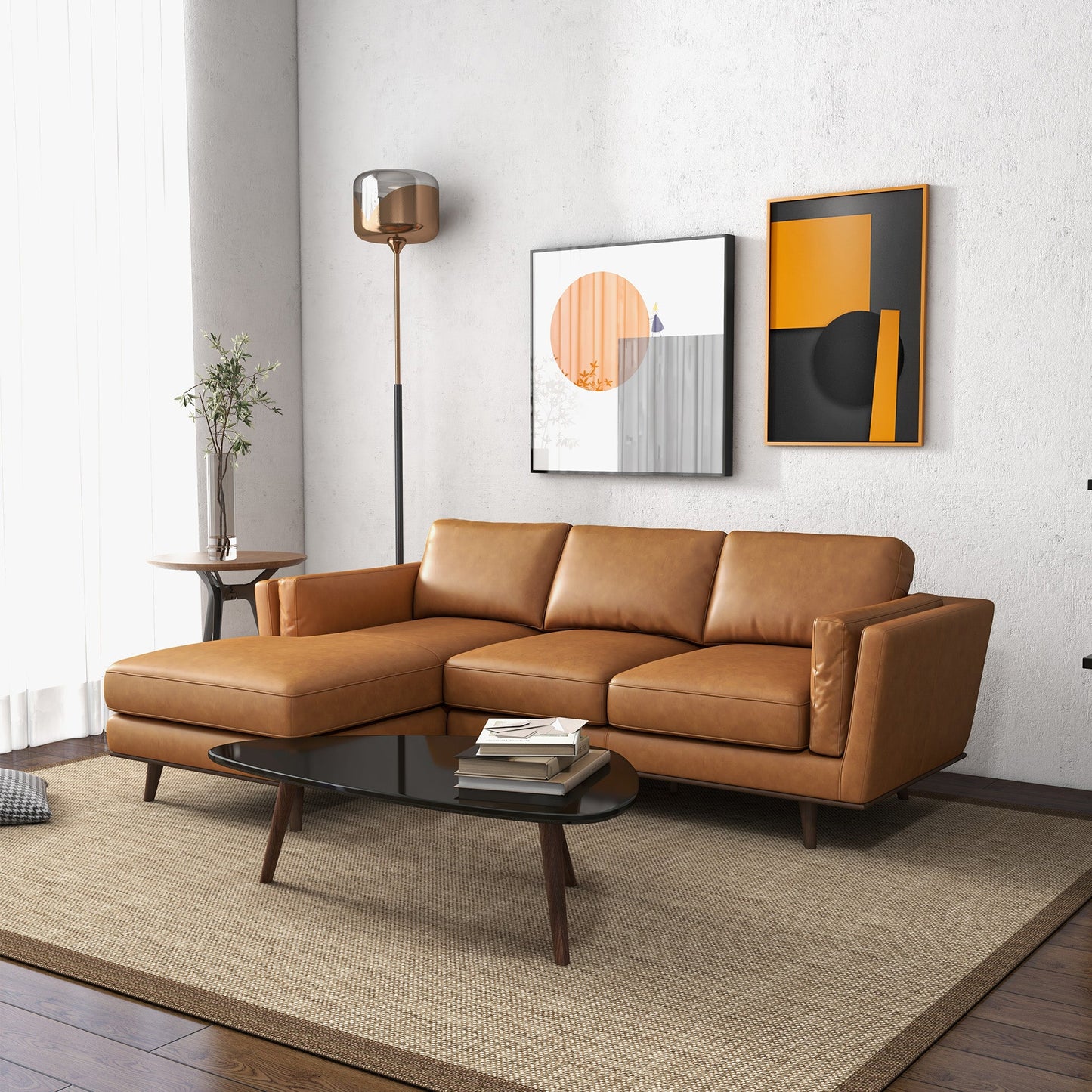 Aurelia Left-Facing Leather Sectional