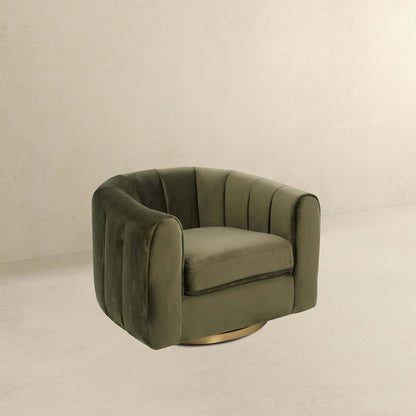 Everton Velvet Swivel Chair