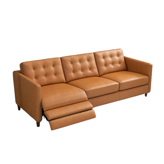 Cressidia Left-Facing Leather Electric Inclining Sofa