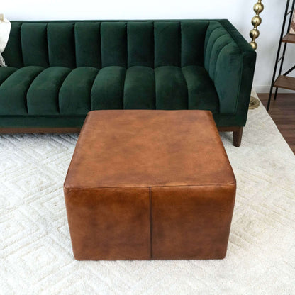 Mallory Leather Ottoman