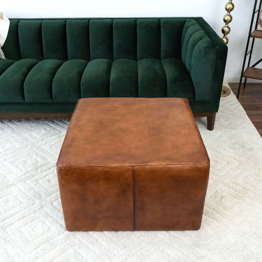 Haverhill Leather Ottoman