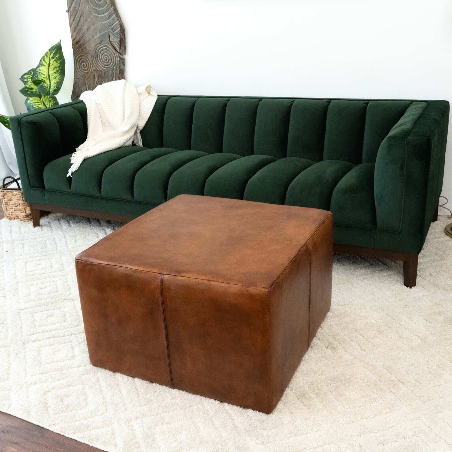 Mallory Leather Ottoman