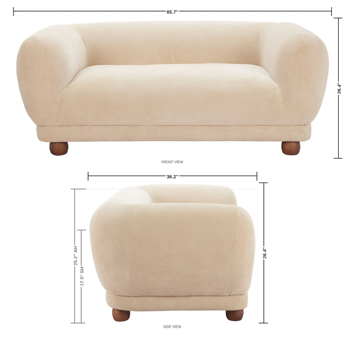 Darfield Loveseat — dimensions