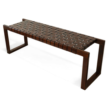 Syrilla Tan Leather Bench