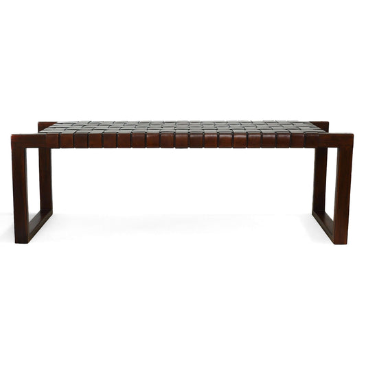 Syrilla Tan Leather Bench