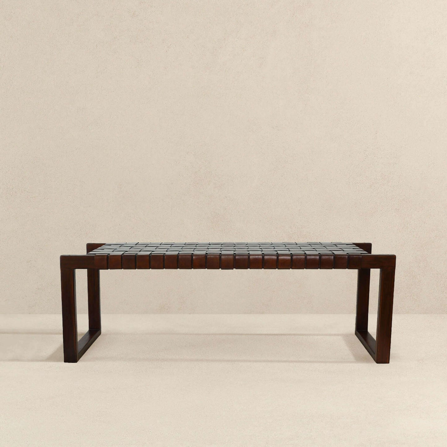 Christina Tan Leather Bench