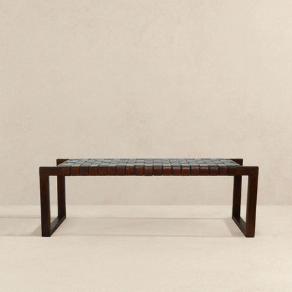 Syrilla Tan Leather Bench