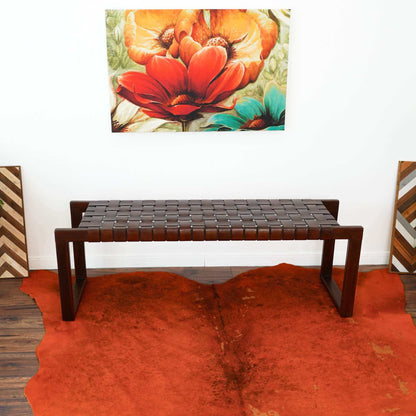 Syrilla Tan Leather Bench