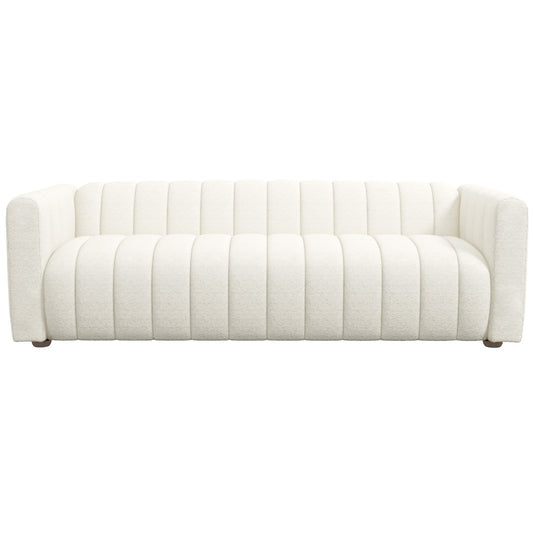 Elrosa Channel Tufted Beige Boucle Sofa