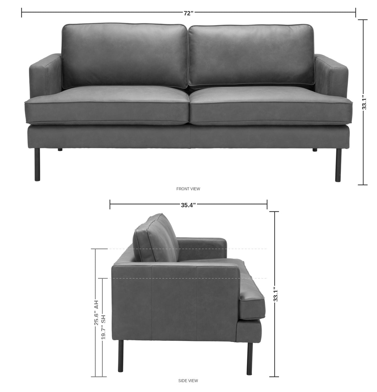 Elwood Sofa — dimensions