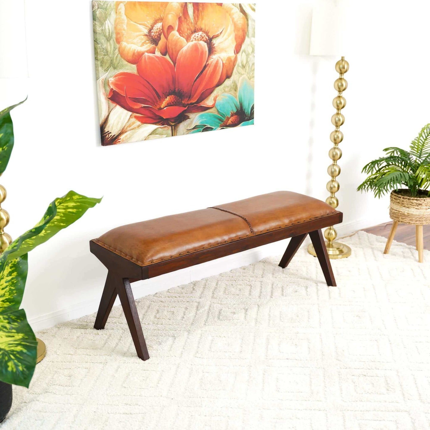 Chad Leather Bench