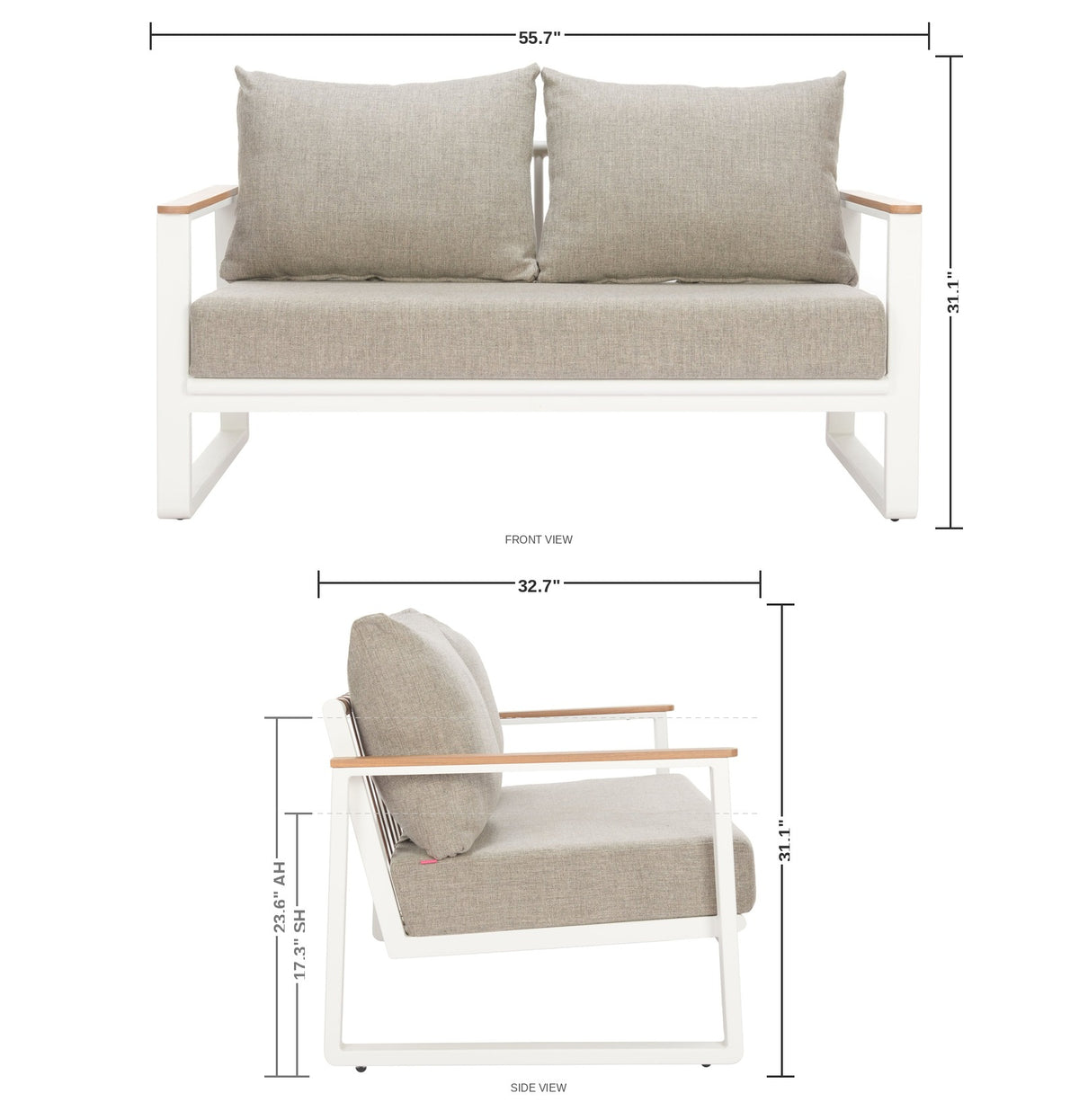 Haddon Outdoor Sofa — dimensions